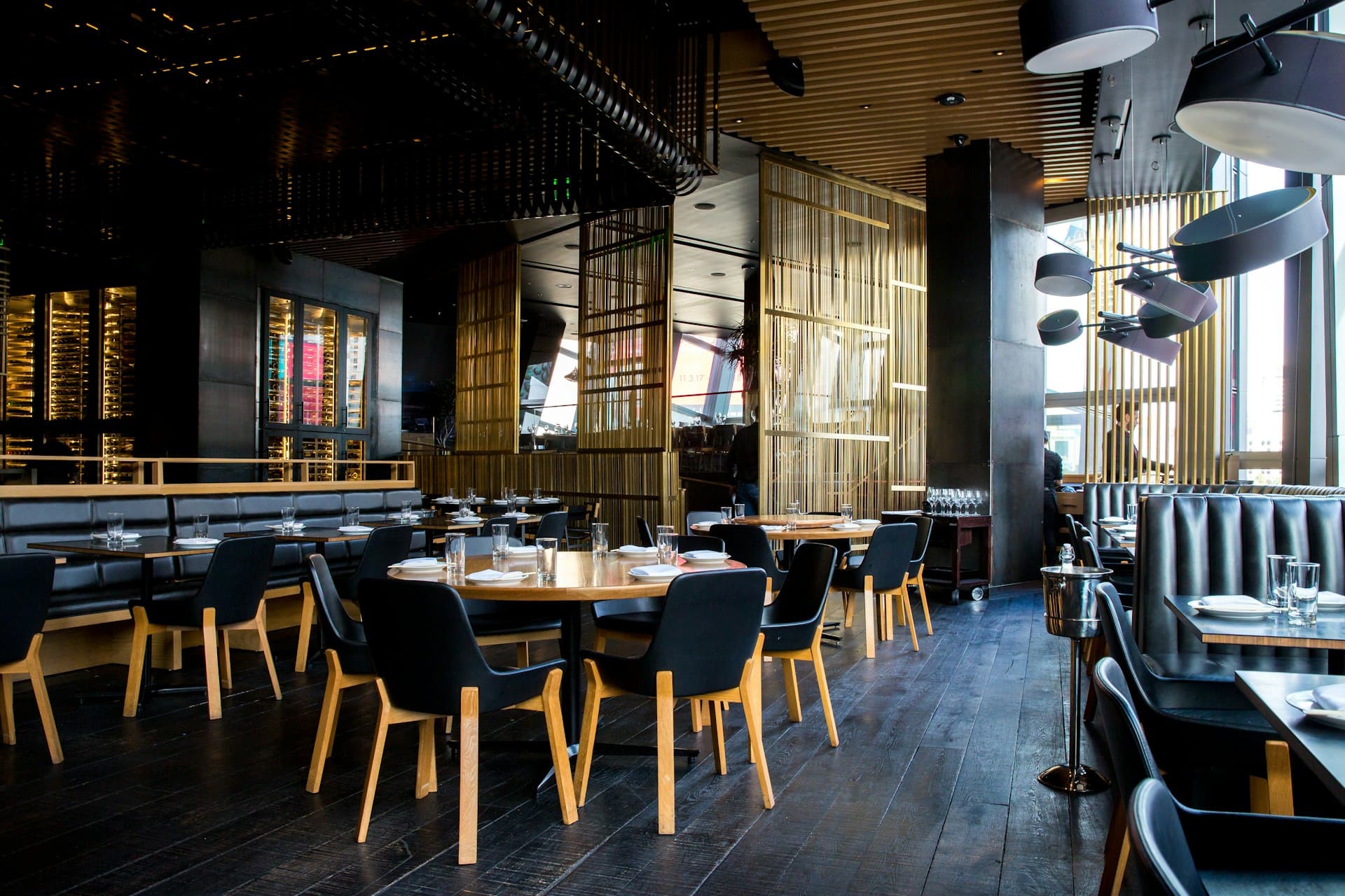 Warm restaurant interior